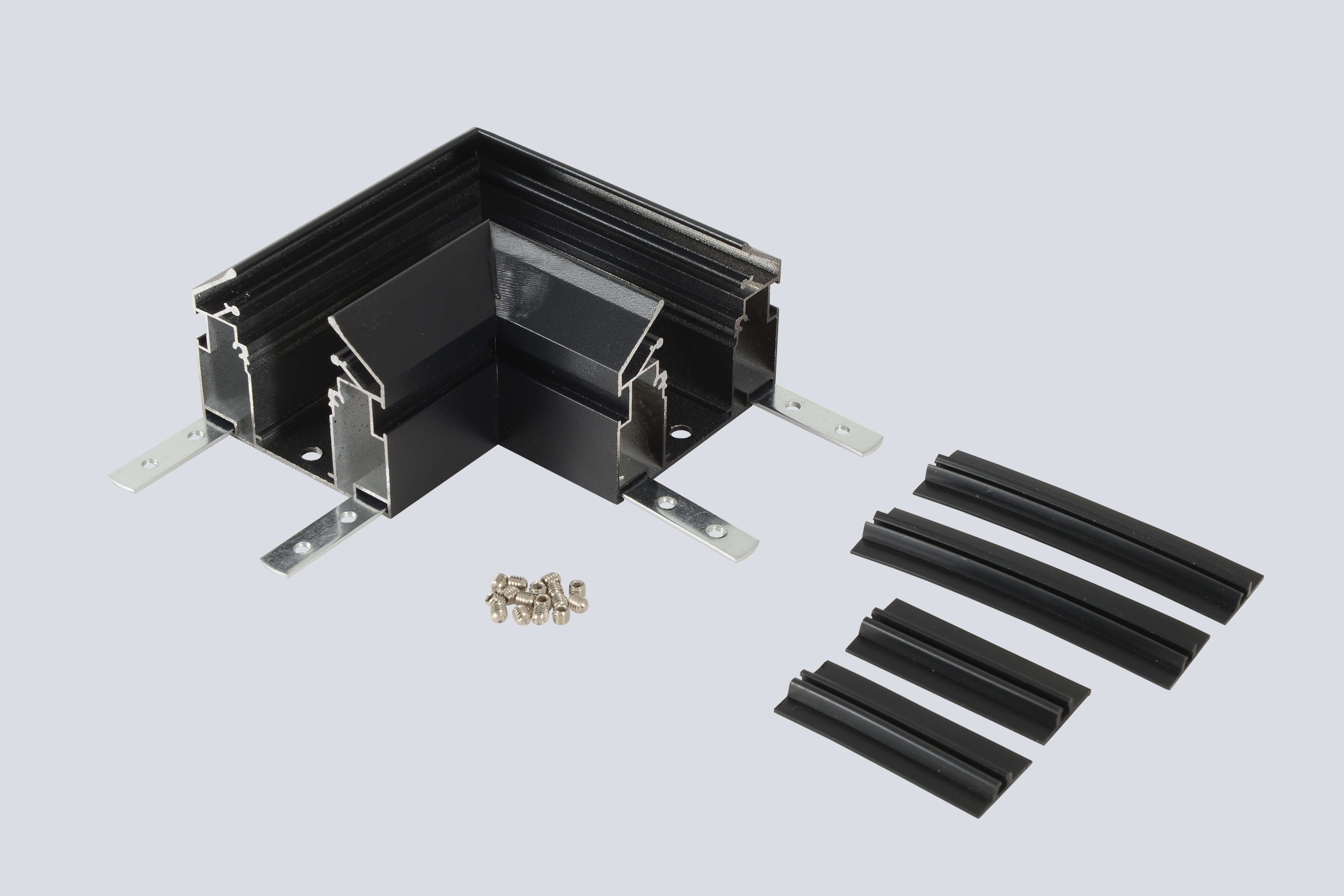 490608- Угол соединительный для встраиваемого трека 220V в натяжной ПВХ потолок Crystal Lux CLT 0.235 01 BL