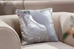 70SW-35150 Подушка с принтом и бисером "Фолио" серый 45*45 — изображение 2