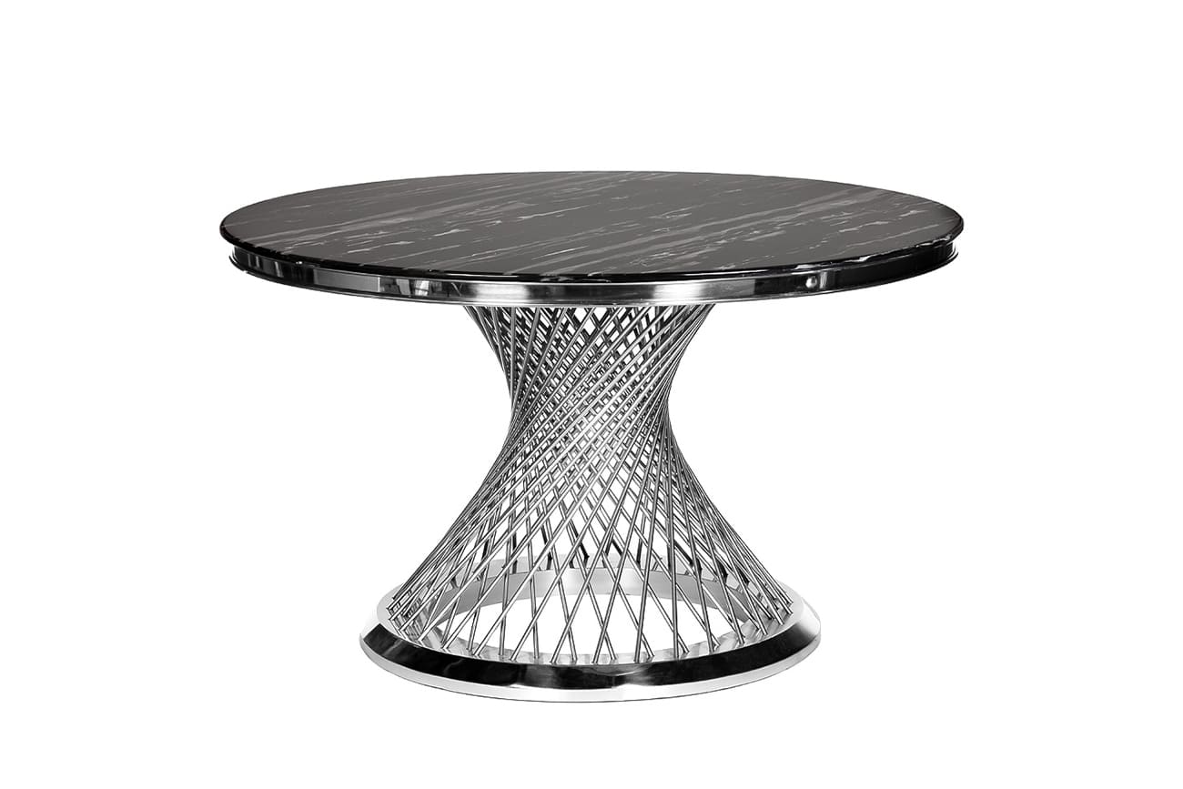 76AR-805STOL/OB-CH Стол обед иск.мрам Nero Alicanto/хром d120*75 76AR-805STOL/OB-CH Стол обед иск.мрам Nero Alicanto/хром d120*75