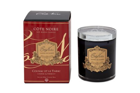 96CN-45024 Свеча ароматическая Cognac&Tobacco в стакане в упаковке 450гр.