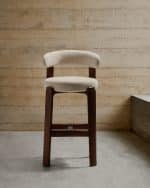 Барный стул Granite из бежевого шенилла и ясеня с отделкой орех 75 см — изображение 2