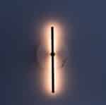 Бра Point черный металл с диском из белого мрамора