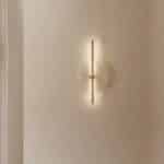 Бра Point латунный металл с диском из алебастра