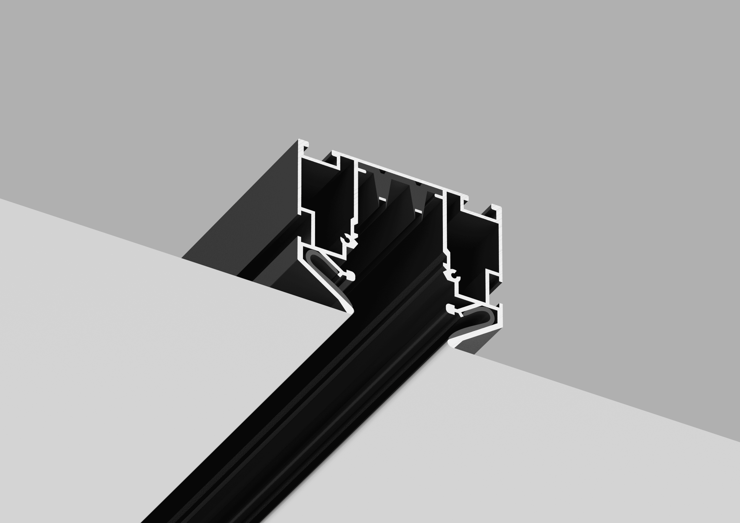 clt-0.135-01 Встраиваемый трек 220V в натяжной ПВХ потолок Crystal Lux CLT 0.135 01 L2000 BL