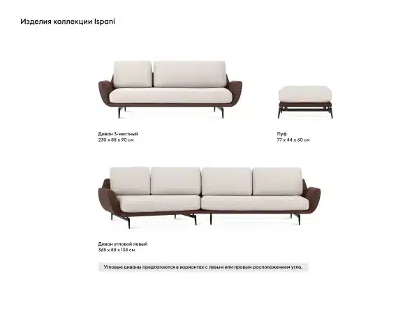 Диван Ispani угловой правый бежевый — изображение 4