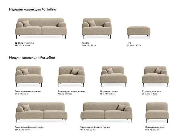 Диван Portofino 2-х местный белый — изображение 4