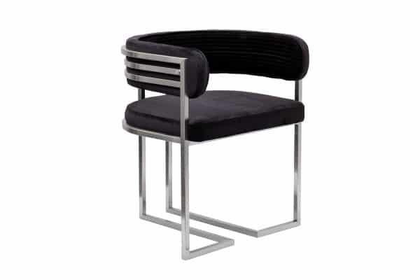 GY-18504 Стул велюр черный/матовый хром 60*55*73см — изображение 2
