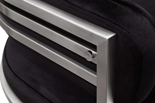 GY-18504 Стул велюр черный/матовый хром 60*55*73см — изображение 3