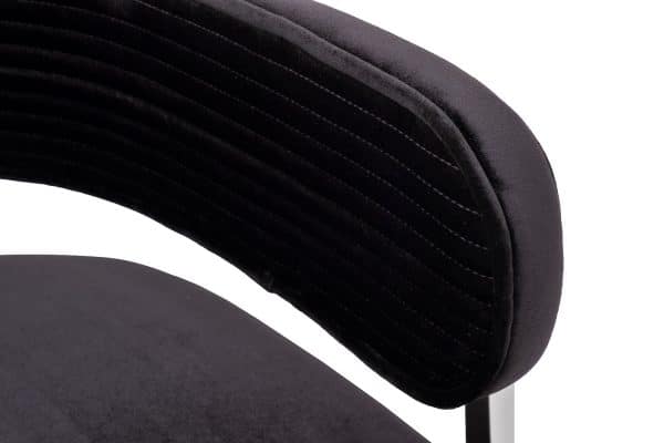 GY-18504 Стул велюр черный/матовый хром 60*55*73см — изображение 4