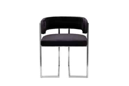GY-18504 Стул велюр черный/матовый хром 60*55*73см