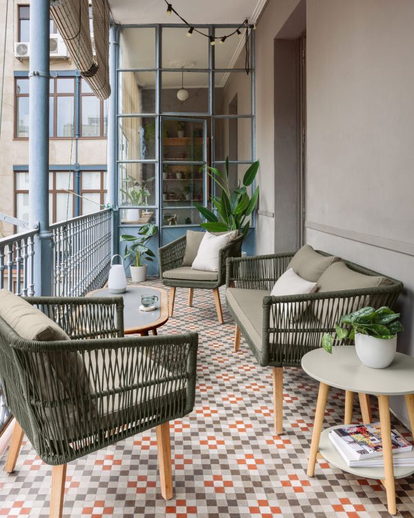 Комплект Inti с 2-местным диваном и 2 креслами зеленого цвета — изображение 2