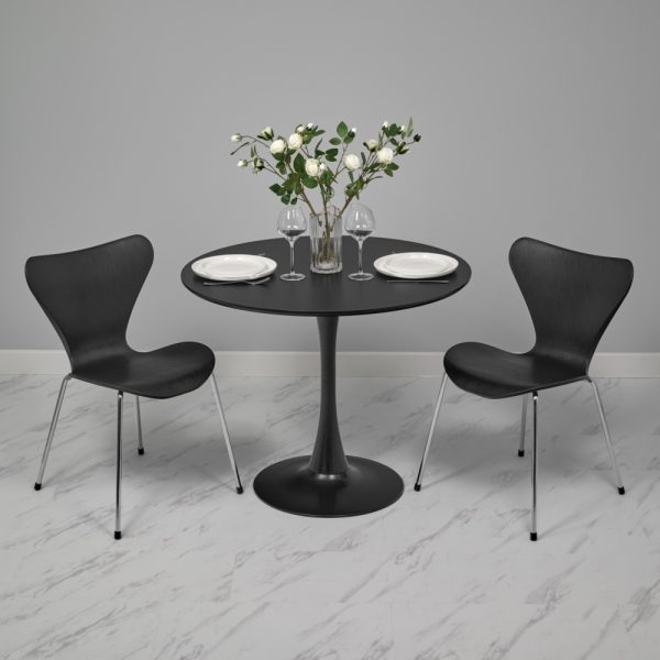 Комплект из 2-х стульев Seven Style чёрный с хромированными ножками — изображение 2