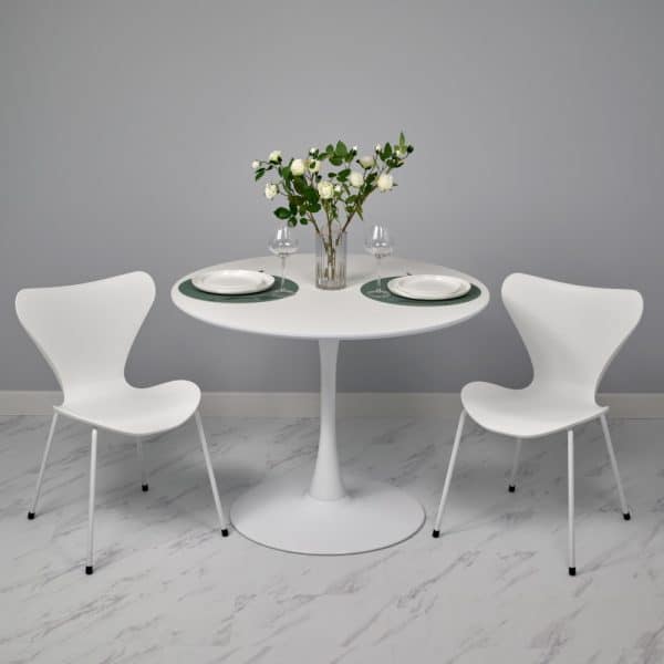 Комплект из 4-х стульев Seven Style белый с белыми ножками — изображение 2