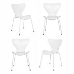 Комплект из 4-х стульев Seven Style белый с белыми ножками