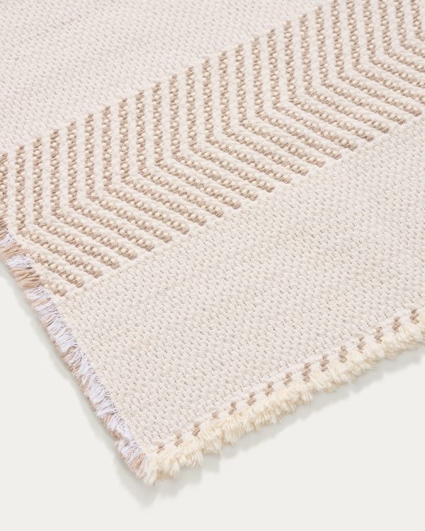 Коврик для ванной Bina из 100% хлопкового жаккарда цвета экрю 50 x 70 см — изображение 3
