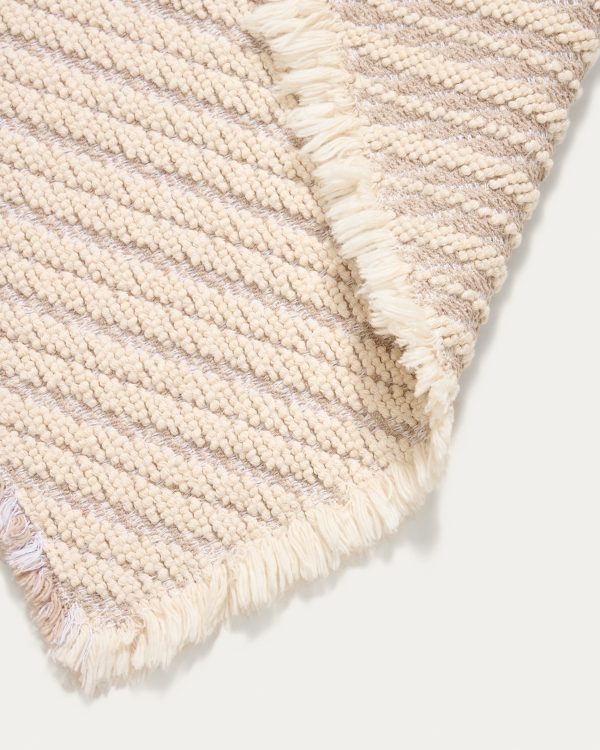 Коврик для ванной Janu из 100% хлопка жаккард цвета экрю 50 x 70 см — изображение 4