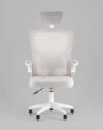 Кресло офисное TopChairs Core серый с подголовником пластик белый — изображение 3