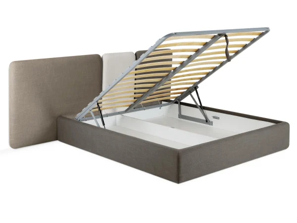 Кровать Atessa с подъемным механизмом коричневый, бежевый — изображение 2