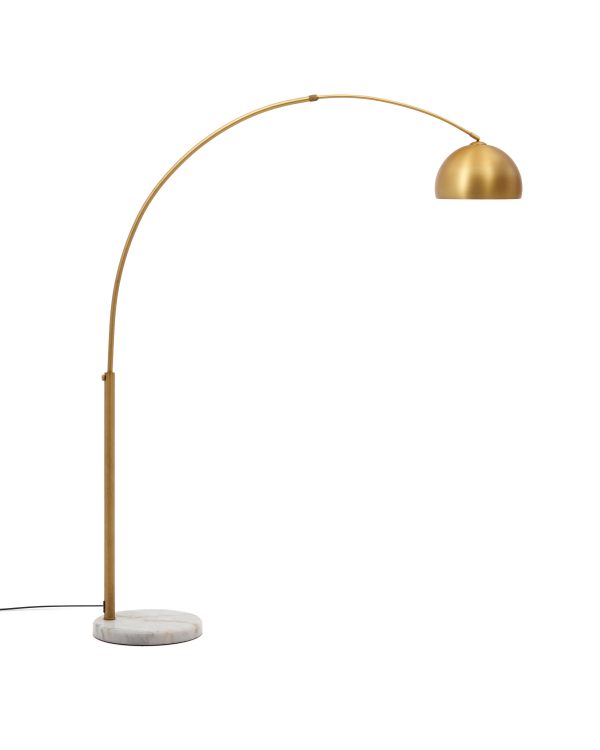 Madali Металлический торшер с латунной отделкой и основой из белого мрамора — изображение 4