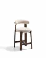 Полубарный стул Granite из бежевого шенилла и ясеня с отделкой орех 65 см