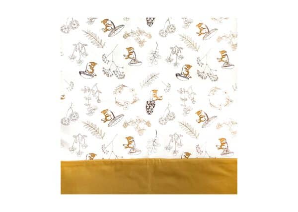 пододеяльник 90*110 см «Зайчики с грибами» (горчичный