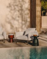 Приставной столик Mesquida из керамики коричневый — изображение 2