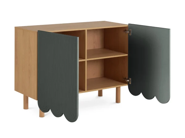 Сервант 2-х дверный Mira дуб, зеленый — изображение 2