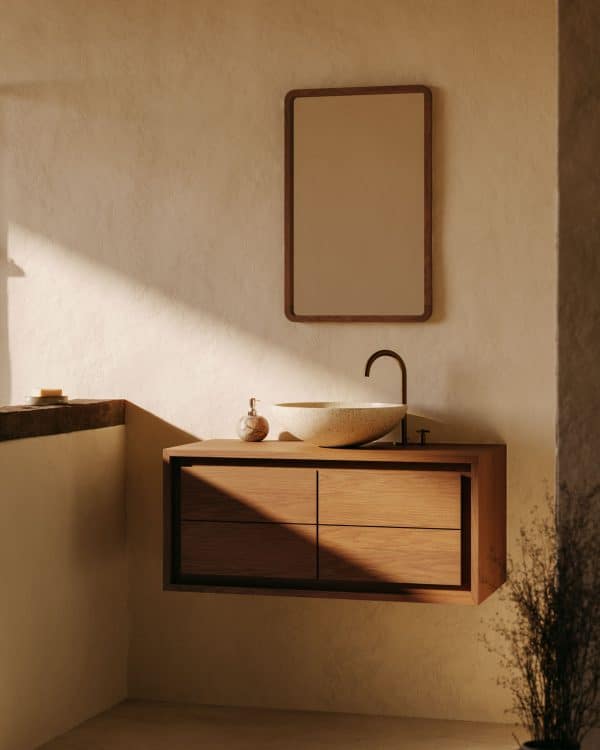 Shamel Зеркало из массива тика с отделкой под орех 45 x 70 см — изображение 2