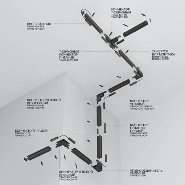 Шинопровод накладной/подвесной Technical TRX034-413B — изображение 2