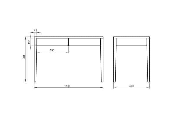 Стол письменный Fjord 120*60 см (темно-серый) — изображение 2