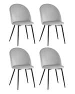Стул Lilly велюр серебристый 4 шт.