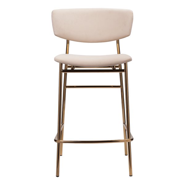 Стул полубарный Elle кремовый с золотыми ножками — изображение 2