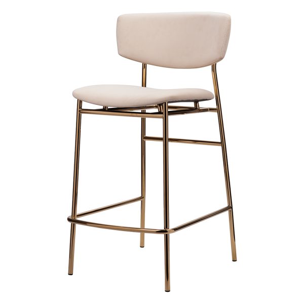 Стул полубарный Elle кремовый с золотыми ножками — изображение 3