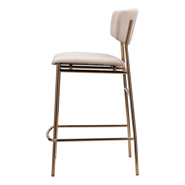 Стул полубарный Elle кремовый с золотыми ножками — изображение 4