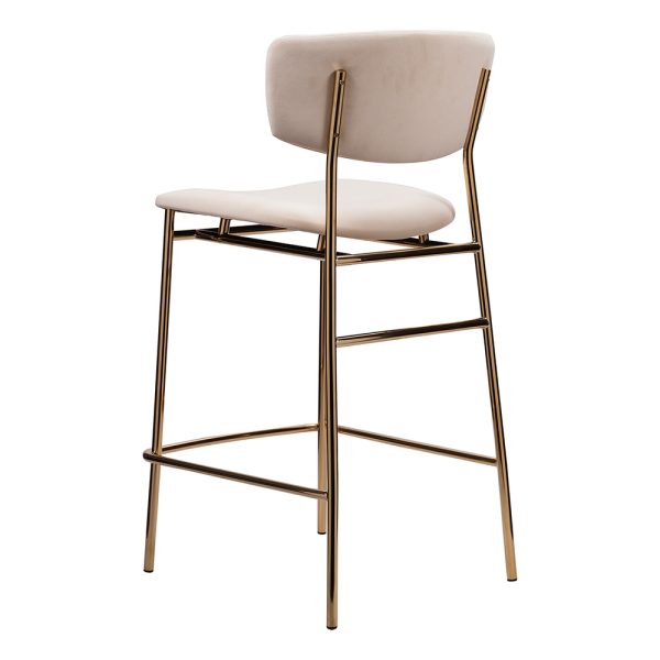 Стул полубарный Elle кремовый с золотыми ножками — изображение 5