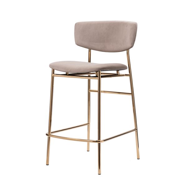 Стул полубарный Elle латте с золотыми ножками — изображение 3