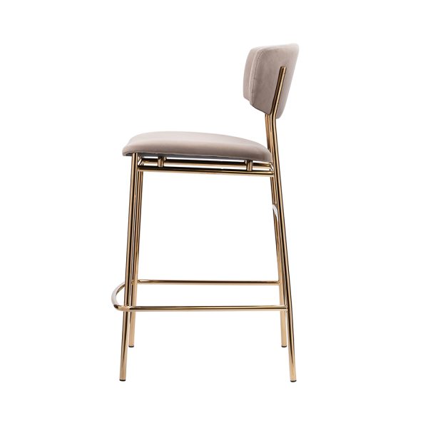 Стул полубарный Elle латте с золотыми ножками — изображение 4