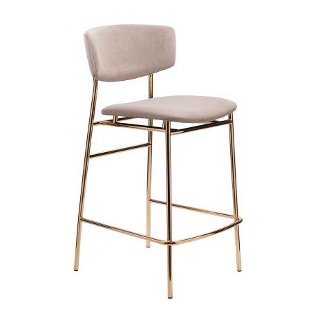 Стул полубарный Elle латте с золотыми ножками