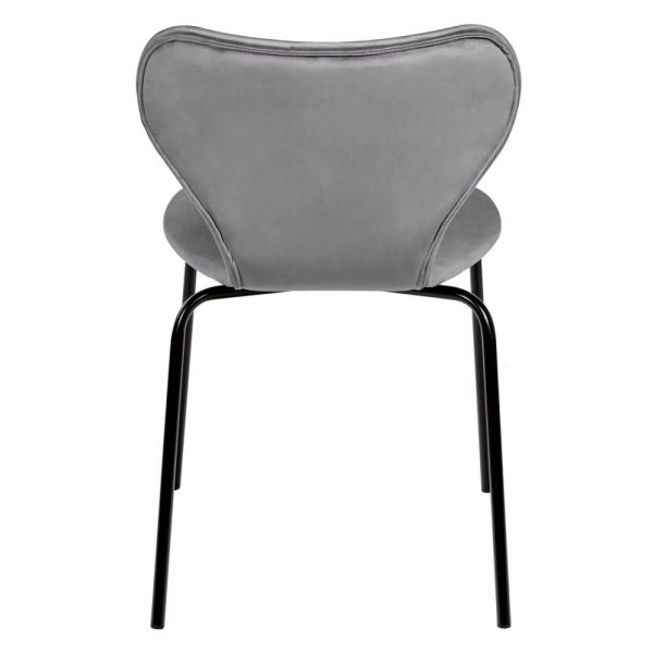 Стул Seven Style тёмно-серый велюр с чёрными ножками — изображение 4