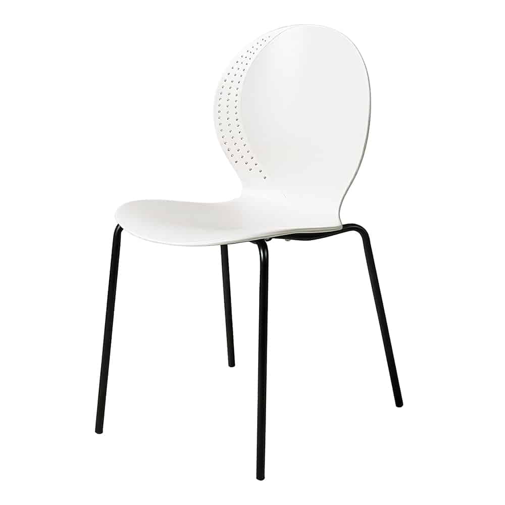 Стул Wave белый с черными ножками Стул Wave белый с черными ножками