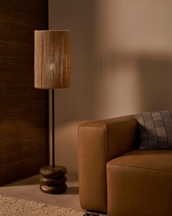 Торшер Kor из джута и акации в темной отделке — изображение 2