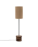 Торшер Kor из джута и акации в темной отделке