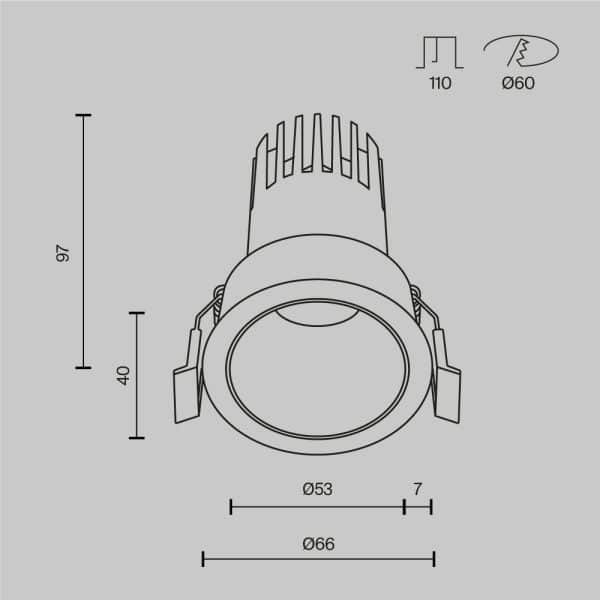 Встраиваемый светильник Technical DL116-10W-4K-W — изображение 4