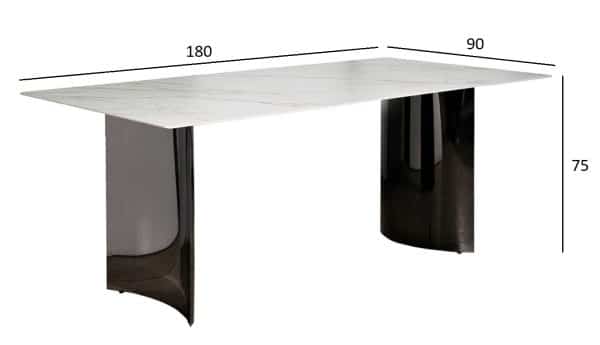 76AR-157-STOL/OB Стол обеденный иск.камень белый 180*90*75см — изображение 5