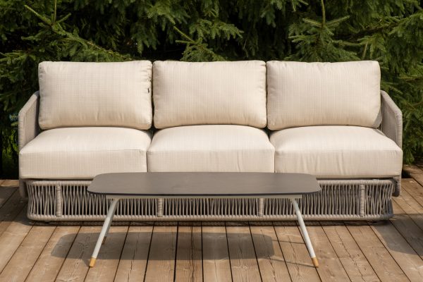 "Альбано" лаунж-зона 5-местная плетеная из роупа (веревки), каркас алюминиевый светло-серый, роуп серый меланж — изображение 5