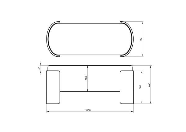 Банкетка Lagom 100 см (шоколад твид, черный) — изображение 3