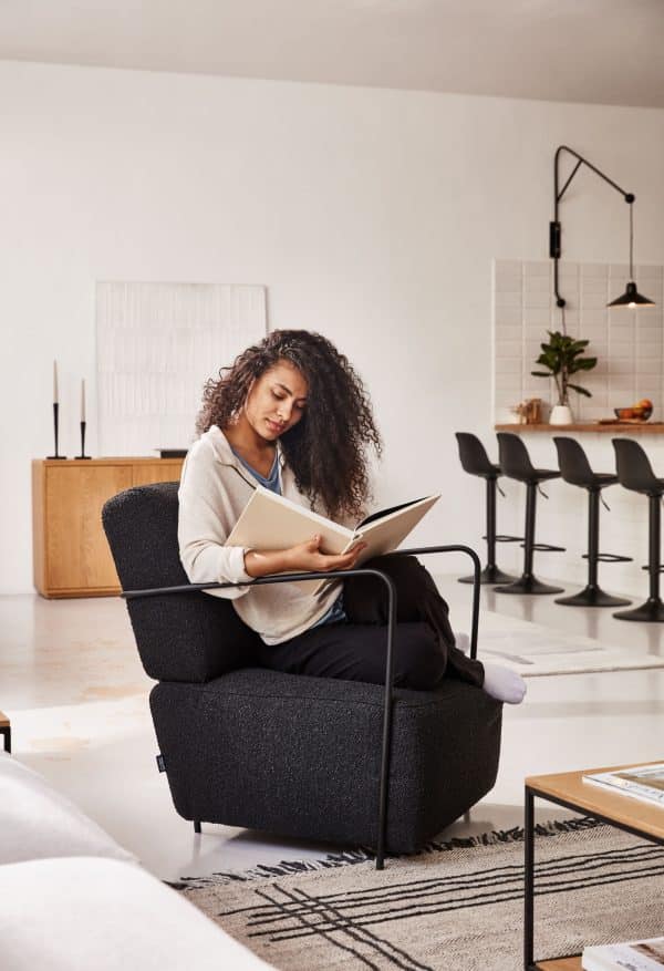 Барный стул Orlando-T - черная искусственная кожа и черная матовая сталь 60-82 см — изображение 6