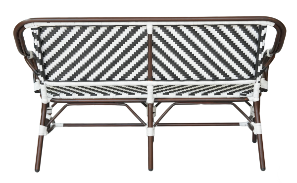 "Кабри" диван двухместный плетенный из искусственного ротанга, цвет черно-белый — изображение 4