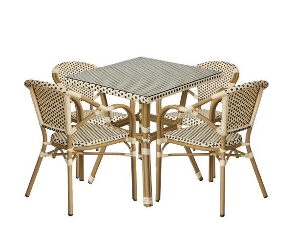 "Кабри" плетеный стол из искусственного ротанга, цвет бежево-коричневый — изображение 3