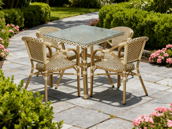 "Кабри" плетеный стол из искусственного ротанга, цвет бежево-коричневый — изображение 4